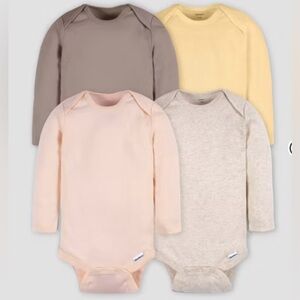Gerber 0-3 months 4 Bodysuits long sleeve neutral lot bundle